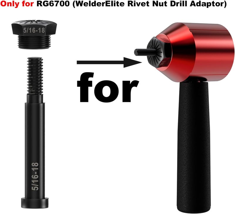 WelderElite Store Mandrels 5/16-18 (Accessories Rivet Nut Drill Adaptor Tool ‎RG6700) - Image 2